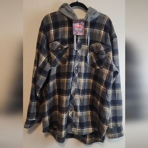 Men's Gray Plaid Hooded Shirt by Mountain Expeditions